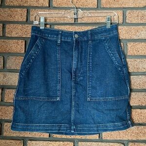 Faherty Indigo Denim Mini Skirt